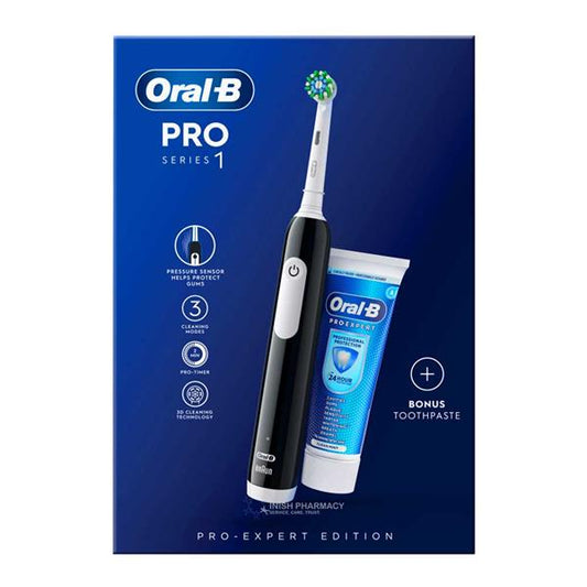 Oral B Pro Series 1 Black Toothbrush & Tooothpaste