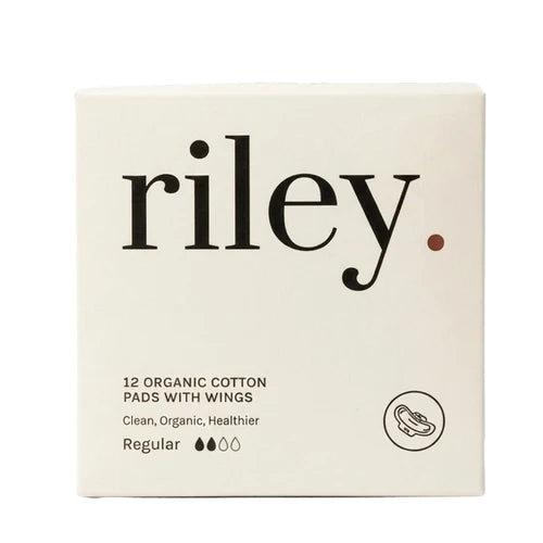 Riley Organic Cotton Pads With Wings Regular 12PK