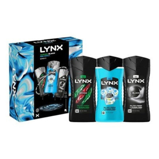 Lynx Trio Africa, Ice Chill & Black Bodywash Giftset