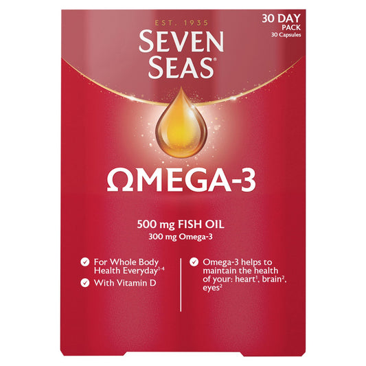 Seven Seas Omega-3 500MG Fish Oil 30 Caps Expired March 24