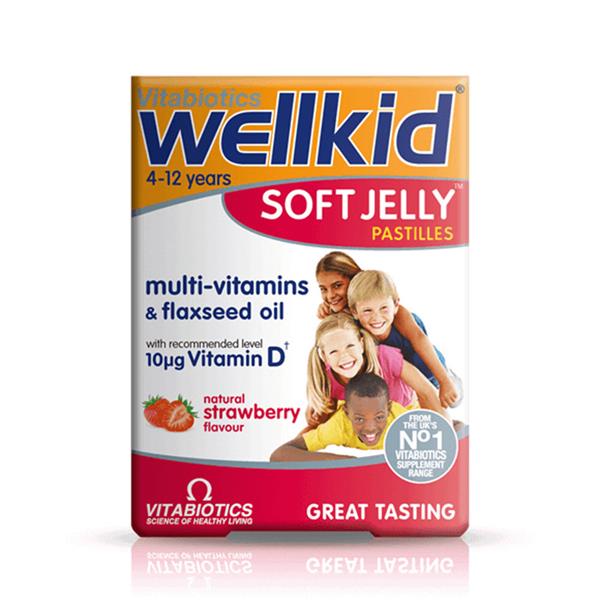 Vitabiotics Wellkid Soft Jelly Pastilles Strawberry 30 Pack exp 01/2024