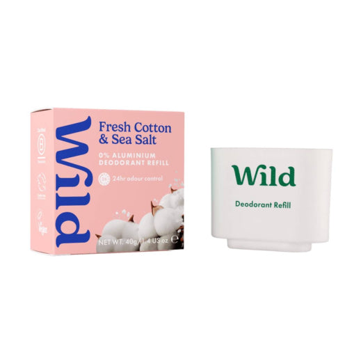 Wild Natural Fresh Cotton And Sea Salt Deodorant Refill 43G