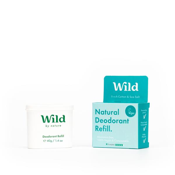 Wild Natural Fresh Cotton And Sea Salt Deodorant Refill 43G