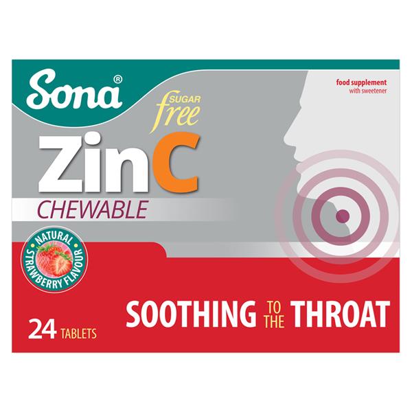 Sona Zinc Chewable In Blisters Vitamin C N Zinc Sugar Free 24 Tabs