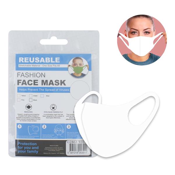 Face Mask Reusable White Fashion Face Mask