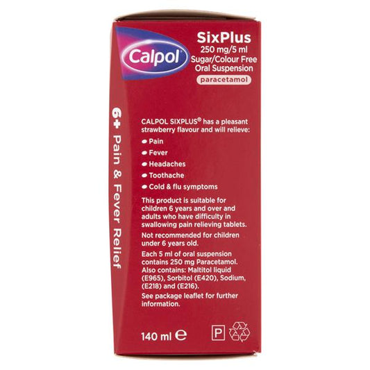 Calpol Six Plus Sugar Free 140Ml