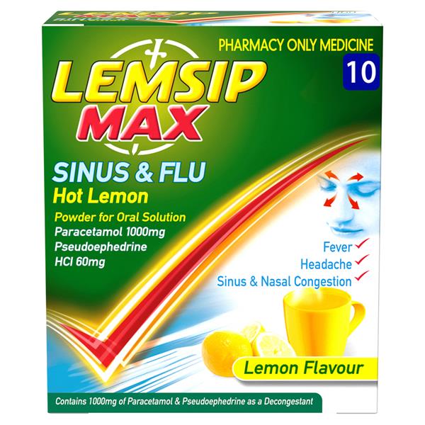 Lemsip Max Sinus  Flu Lemon 10 Sachets