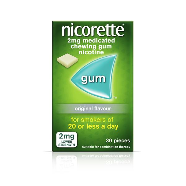 Nicorette 2Mg Medicated Chewing Gum 30 Pieces