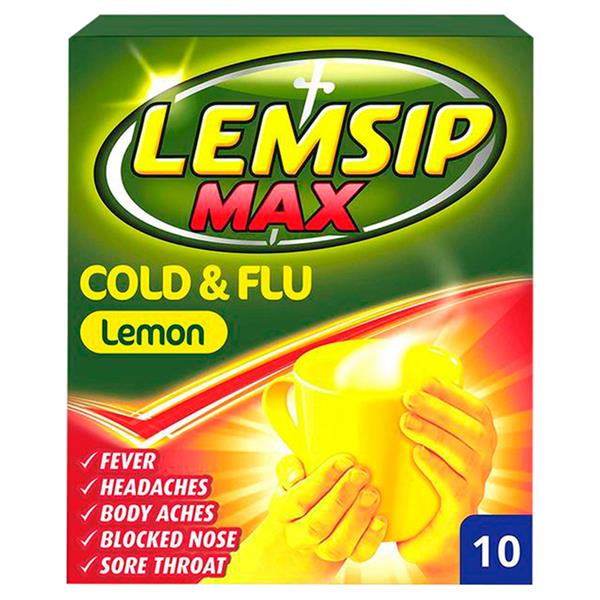 Lemsip Max Cold And Flu Hot Lemon 10&