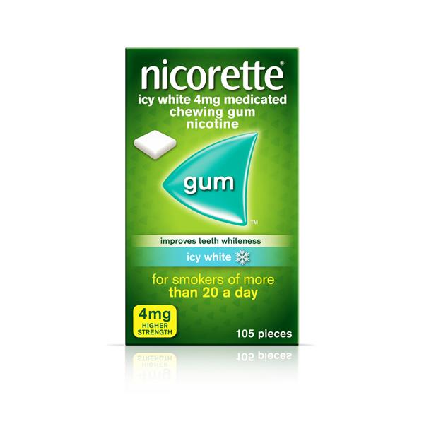 Nicorette Icy White 4Mg Med Chew Gum 105