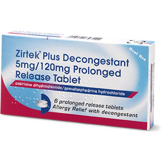 Zirtek Plus Decongestant 6Tabs