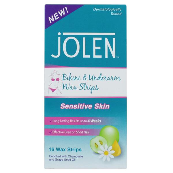 Jolen Bikini N Underarm Sensitive Vskin Wax Strips 16S