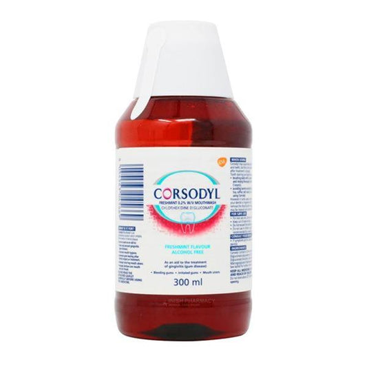 Corsodyl Mouthwash Fresh Mint Alcohol Free 300Ml