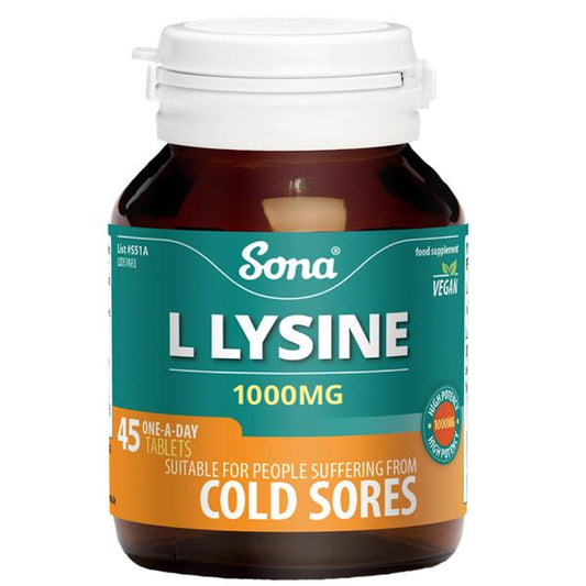 Sona L Lysine 1000Mg 1000Mg Essential Amino Acid 90 Tabs