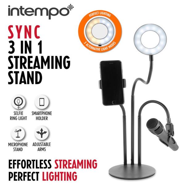 Intempo 3 In 1 Streaming Stand Ee5782Blkstkeu