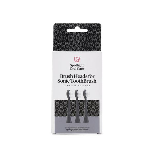 Spotlight Replacement Brush Head for Sonic Toothbrush Grey 3PK