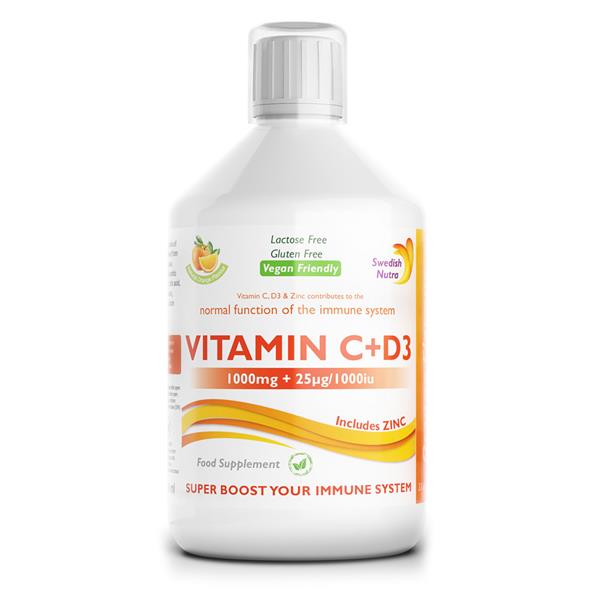 Swedish Nutra Vitamin C + D3 1000Iu 500Ml