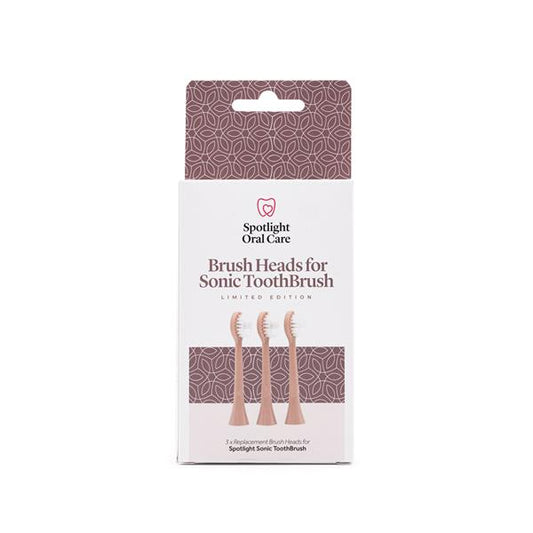 Spotlight Replacement Brush Heads for Sonic Toothbrush Rose Gold 3PK